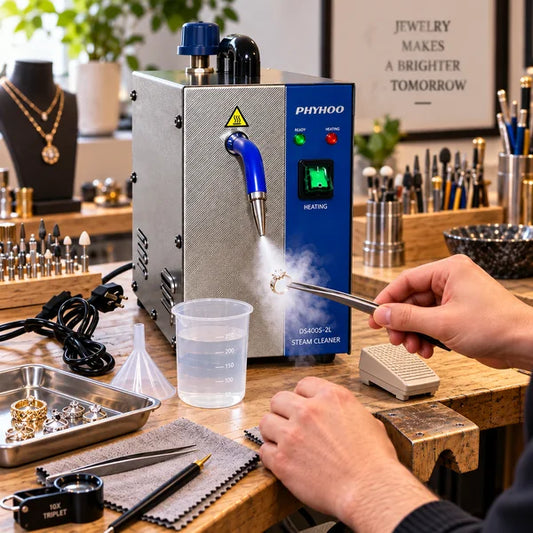 PHYHOO 2L Jewelry Steam Cleaner in Professional Jewelry Workshop