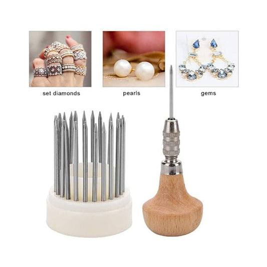 PHYHOO JEWELRY TOOLS-23pcs Jewelry Diamond Micro Seting Tools