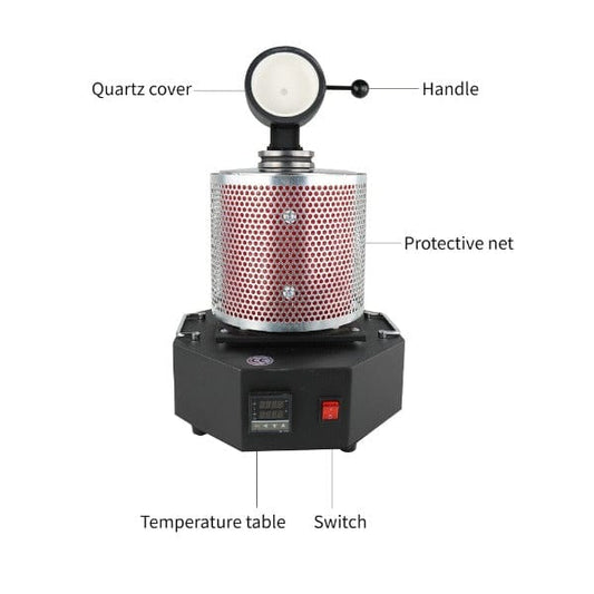 PHYHOO JEWELRY TOOLS-Octagonal Digital Automatic Gold Melting Furnace With Protective Grid