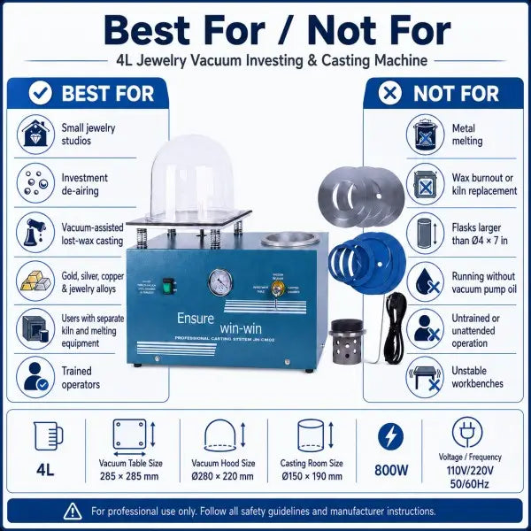 PHYHOO vacuum investing casting machine best for and not for guide — suitable users and workflow limitations