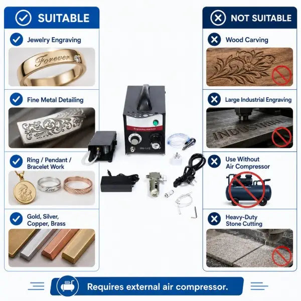 PHYHOO HH-G02 pneumatic engraving machine suitable applications for gold silver and copper jewelry