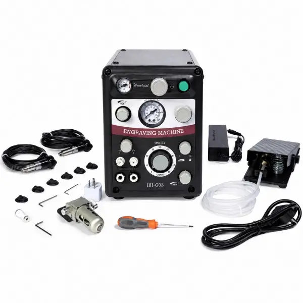 PHYHOO HH-G03 dual control pneumatic jewelry engraving machine with foot pedal and handpiece