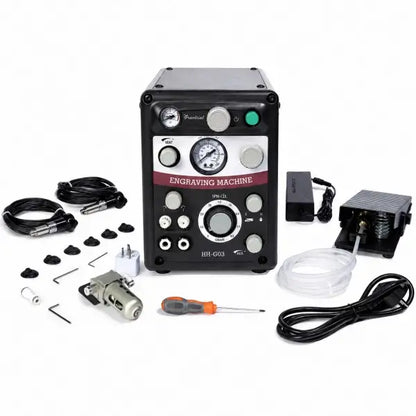 PHYHOO HH-G03 dual control pneumatic jewelry engraving machine with foot pedal and handpiece