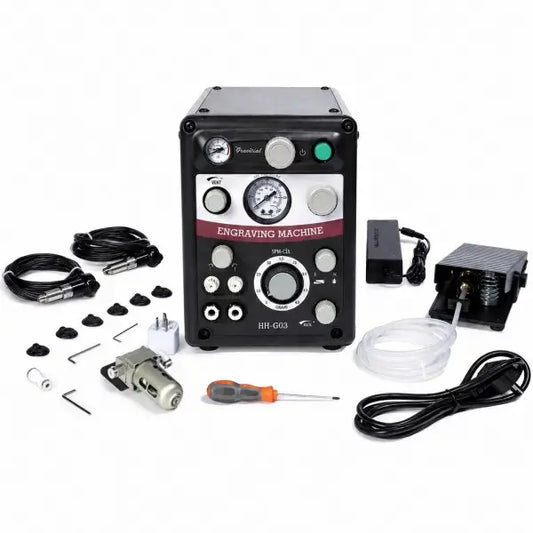PHYHOO HH-G03 dual control pneumatic jewelry engraving machine with foot pedal and handpiece