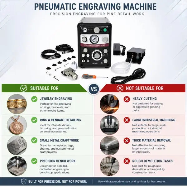 HH-G03 pneumatic engraving machine suitable for ring pendant and bracelet engraving on gold silver and copper