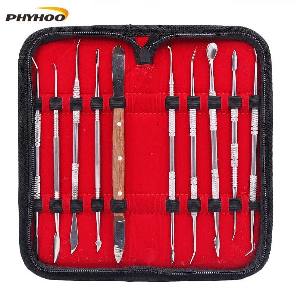 PHYHOO JEWELRY TOOLS10 pcs Dental Lab Equipment Clay Sculpture Carving Knife Kit