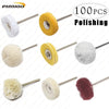PHYHOO JEWELRY TOOLS-100Pcs Polishing Wheel Fiber & Cotton & Wool Buffing Wheel