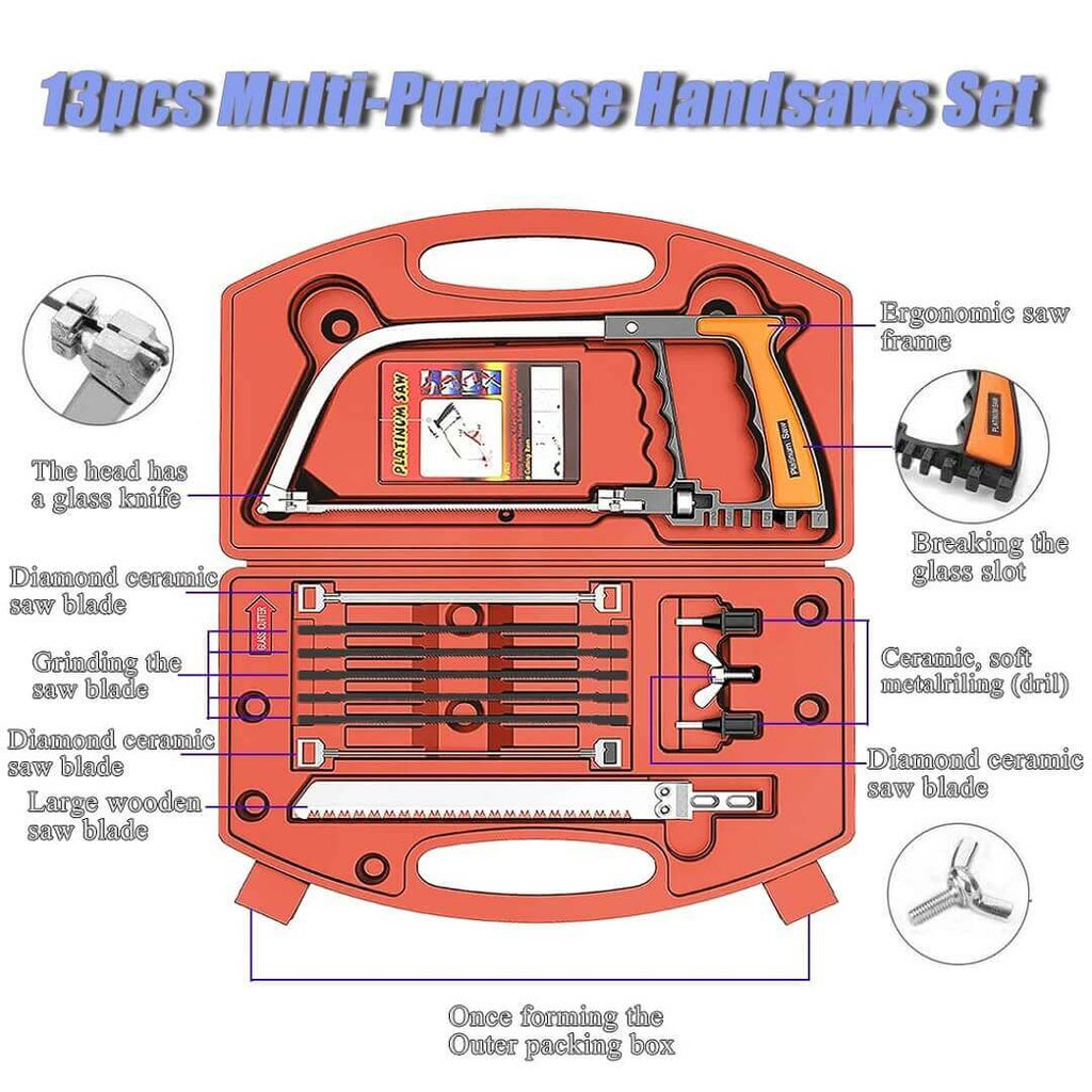 PHYHOO JEWELRY TOOLS-12pcs Adjustable DIY Multipurpose Universal Saw Bow Kit