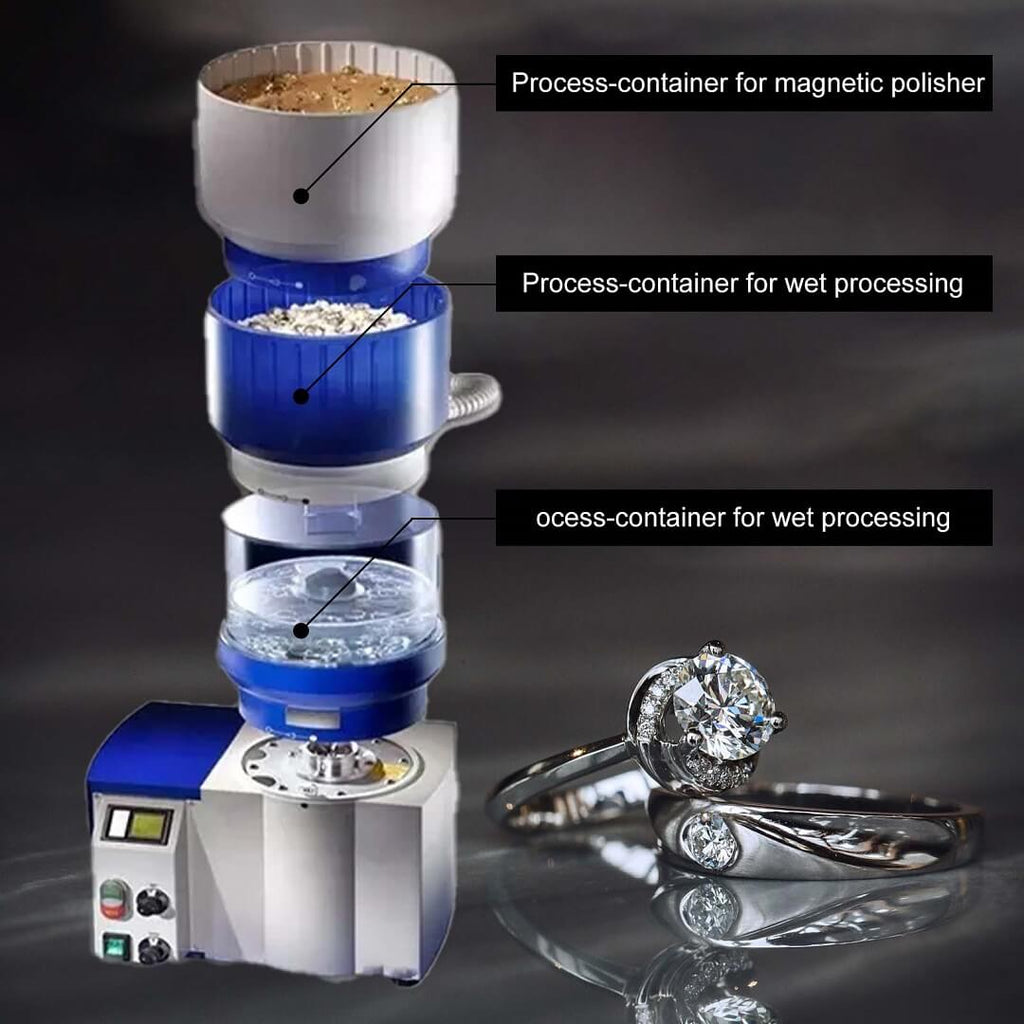 PHYHOO JEWELRY TOOLS3 In 1 Multi-Function Benchtop Wet And Dry Magnetic Tumbler Polisher