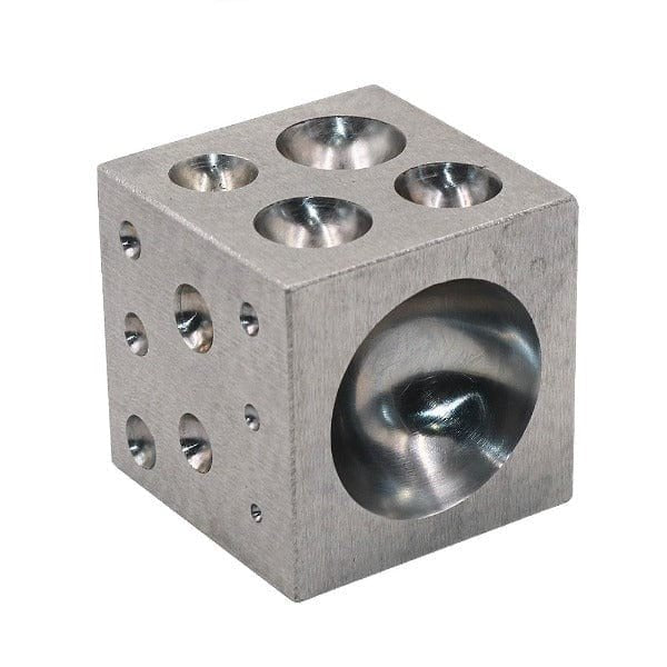 PHYHOO JEWELRY TOOLS-Dapping Block Square with Polished High Carbon Steel Cavities Bell Making Punching Tools