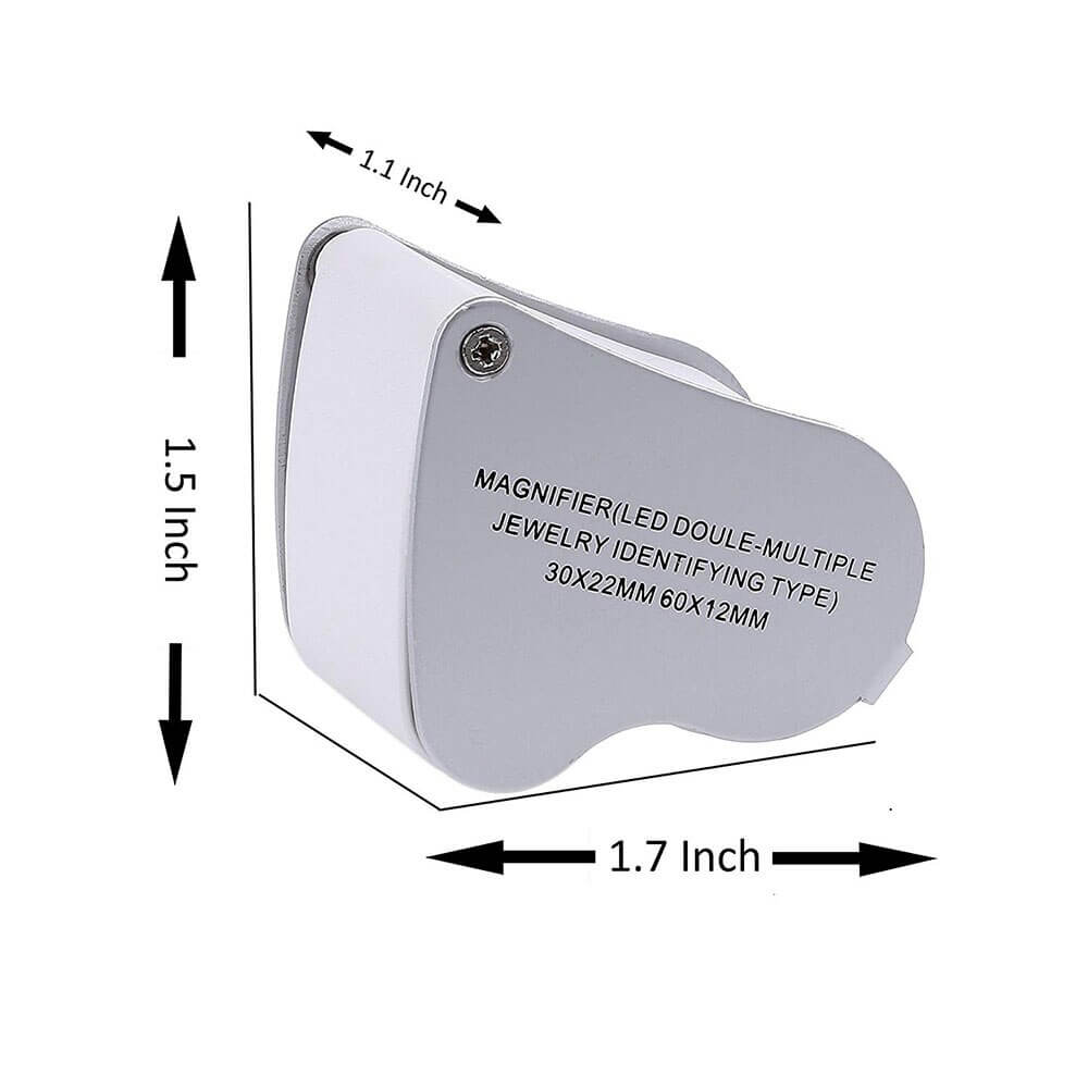 PHYHOO JEWELRY TOOLS-DC 30X 60X Dual Lens Loop Magnifier