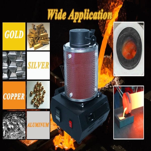 PHYHOO JEWELRY TOOLS-Digital Automatic Gold Melting Furnace With Protective Grid