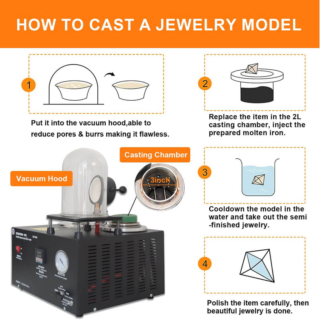 PHYHOO JEWELRY TOOLS-Digital Display Jewelry Casting Vacuum and Melting Machine