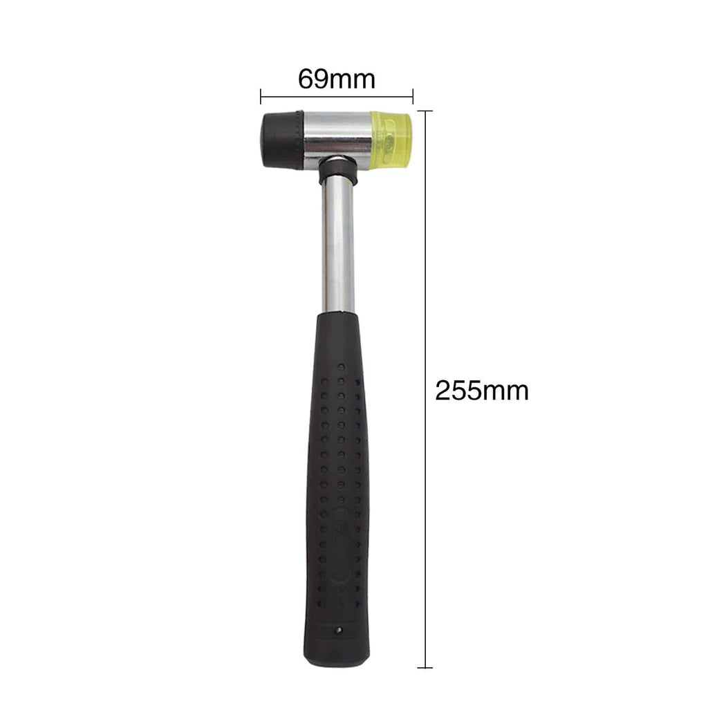 PHYHOO JEWELRY TOOLS-Double Face Jewelry Making Rubber Hammer and Stainless Steel Ring Mandrel Sizer