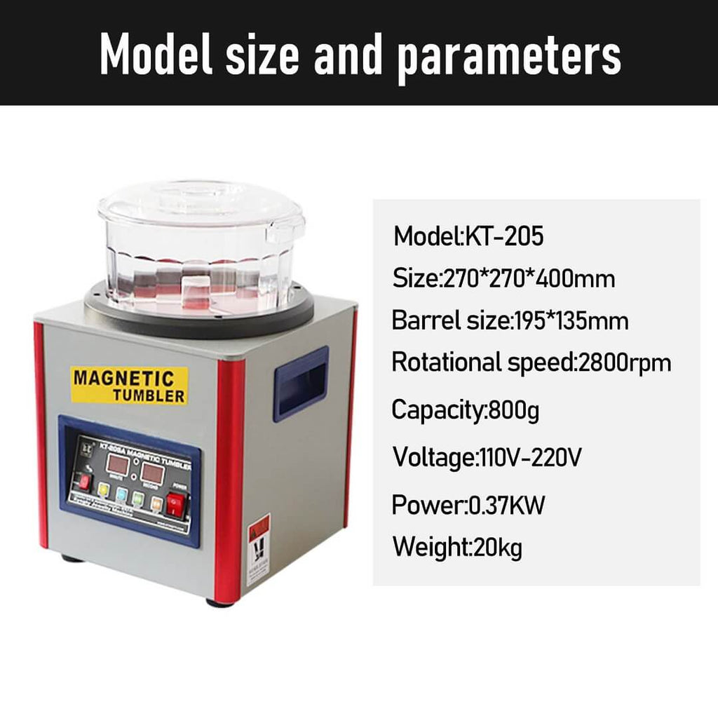 PHYHOO JEWELRY TOOLS-KT-205A Magnetic Tumbler Polishing Machine