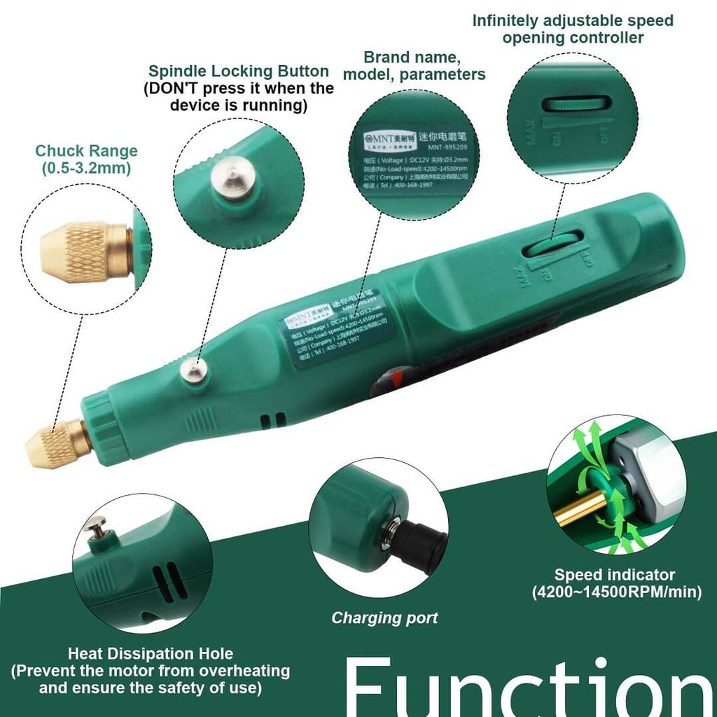 PHYHOO JEWELRY TOOLS-Pen Type Handheld Electric Grinder Kit