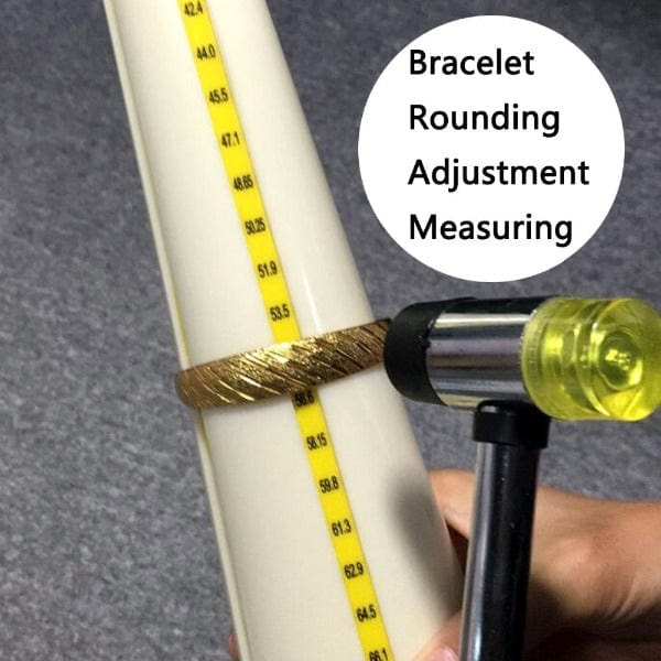 PHYHOO JEWELRY TOOLS-Plastic Round Bracelet Sizing Bangle Mandrel and Rubber Hammer