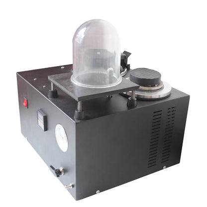 PHYHOO clear acrylic vacuum hood bell jar mounted on 3-in-1 jewelry vacuum casting and investment debubbling machine table