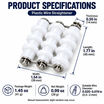 Dimensions and 0.5-2mm wire capacity specifications for PHYHOO wire straightener tool